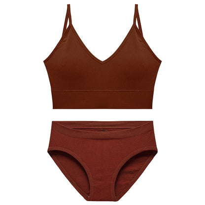 Deep V Wireless Bra Set