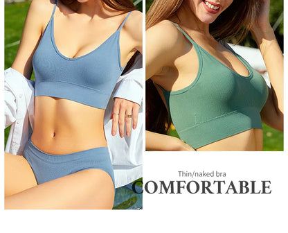 Deep V Wireless Bra Set