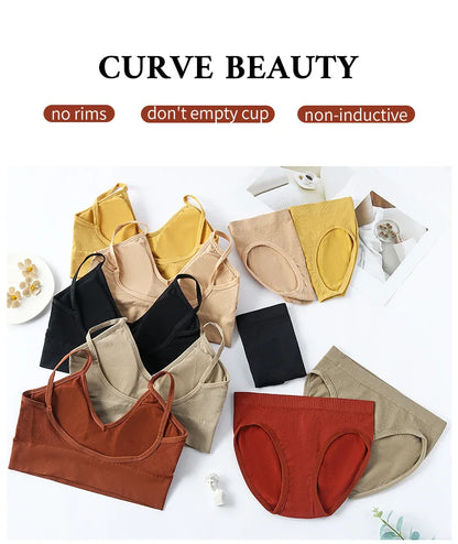 Deep V Wireless Bra Set